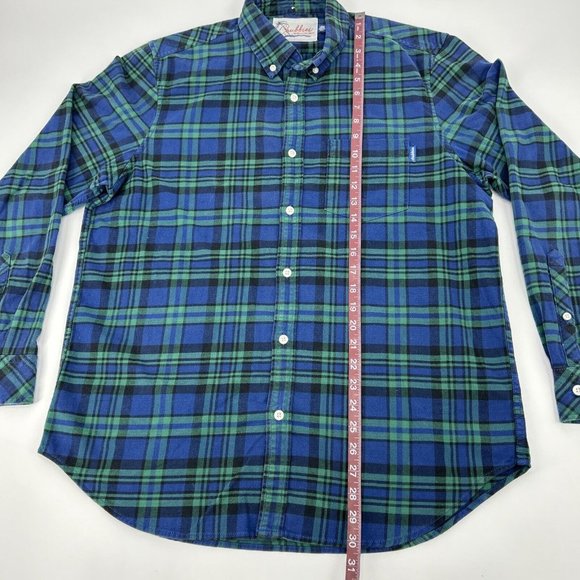 Men's‎ Chubbies Long Sleeve Button Down Flannel Shirt Blue Green Tartan Plaid L - Picture 6 of 9